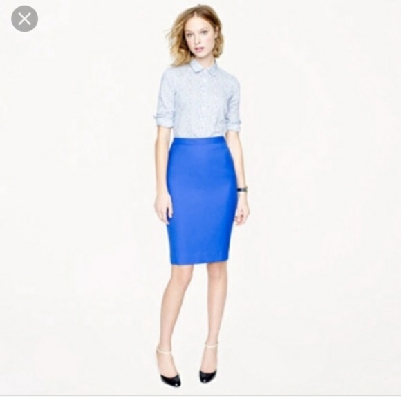 J. Crew Periwinkle Wool No 2 Pencil Skirt - Picture 1 of 4